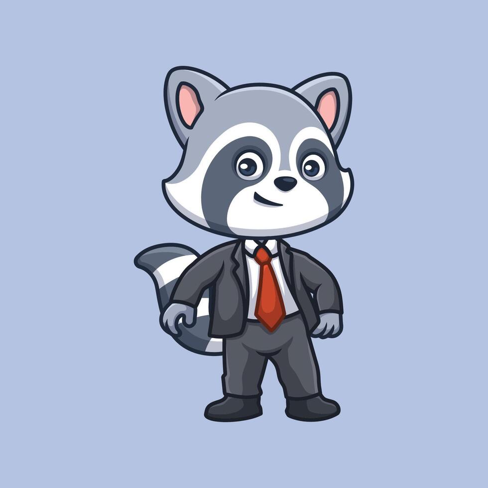 Manager cartoon cute illustration animal kids business owner boss vector