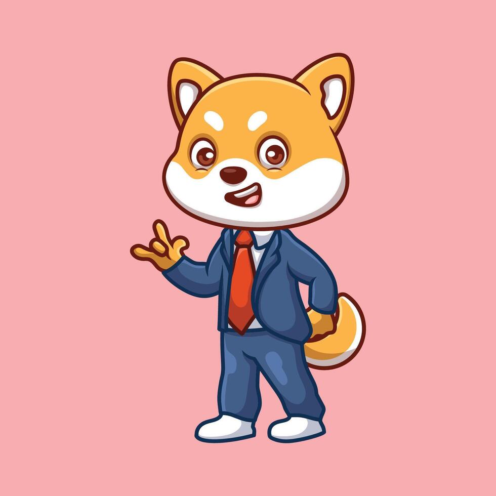 Manager cartoon cute illustration animal kids business owner boss vector