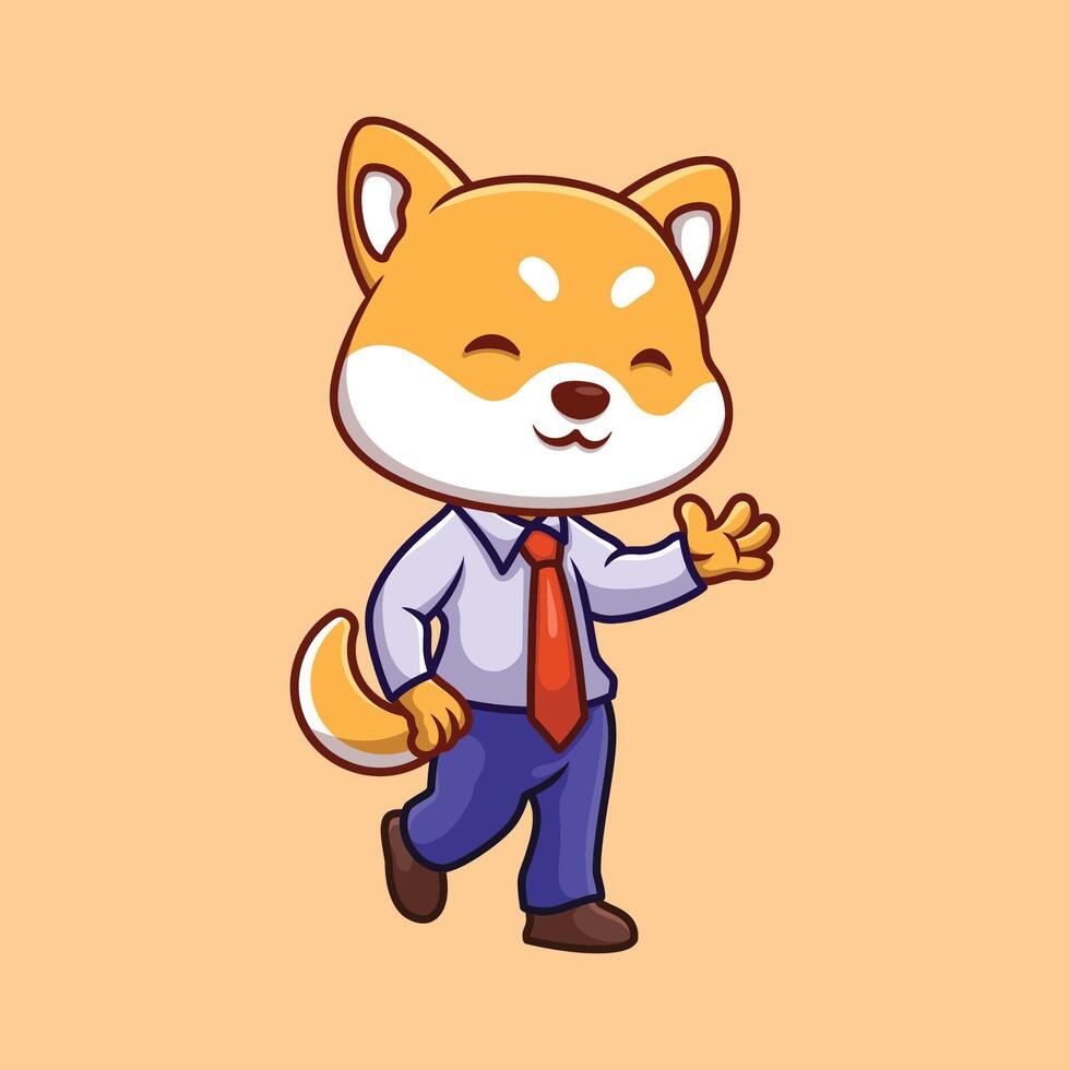 Manager cartoon cute illustration animal kids business owner boss vector