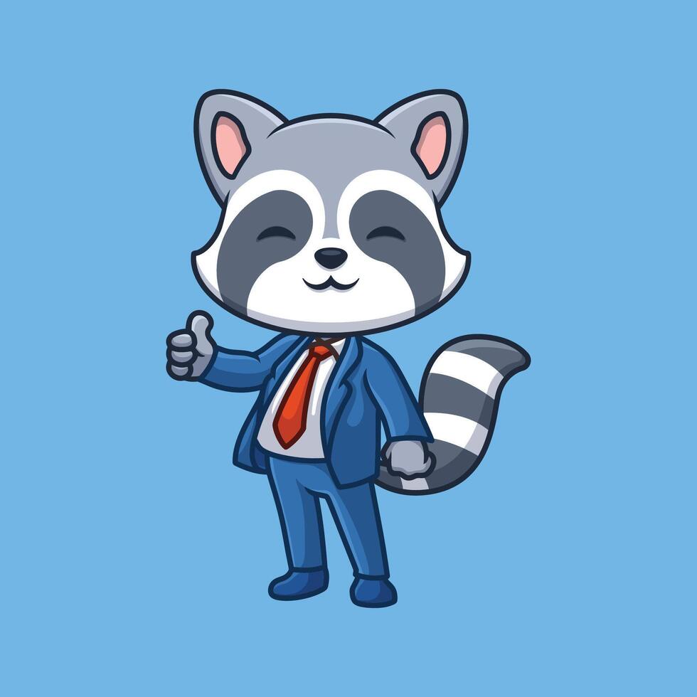 Manager cartoon cute illustration animal kids business owner boss vector