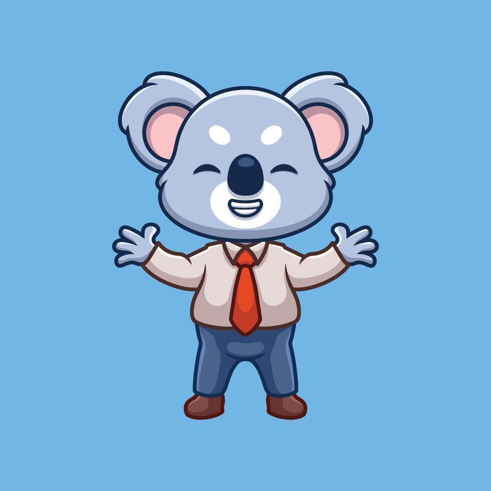 Manager cartoon cute illustration animal kids business owner boss vector