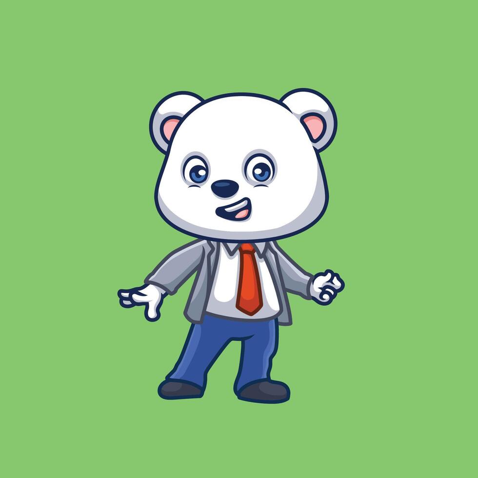 Manager Polar Bear Cute Cartoon vector