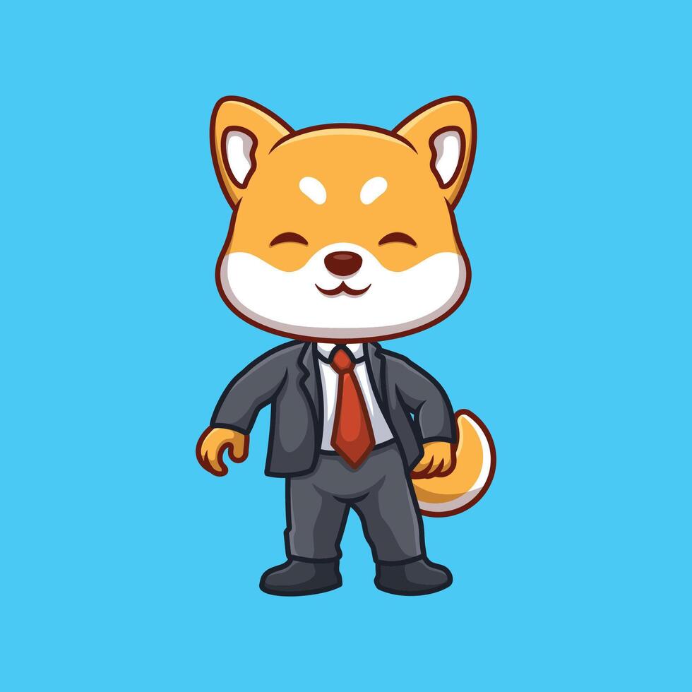 Manager cartoon cute illustration animal kids business owner boss vector