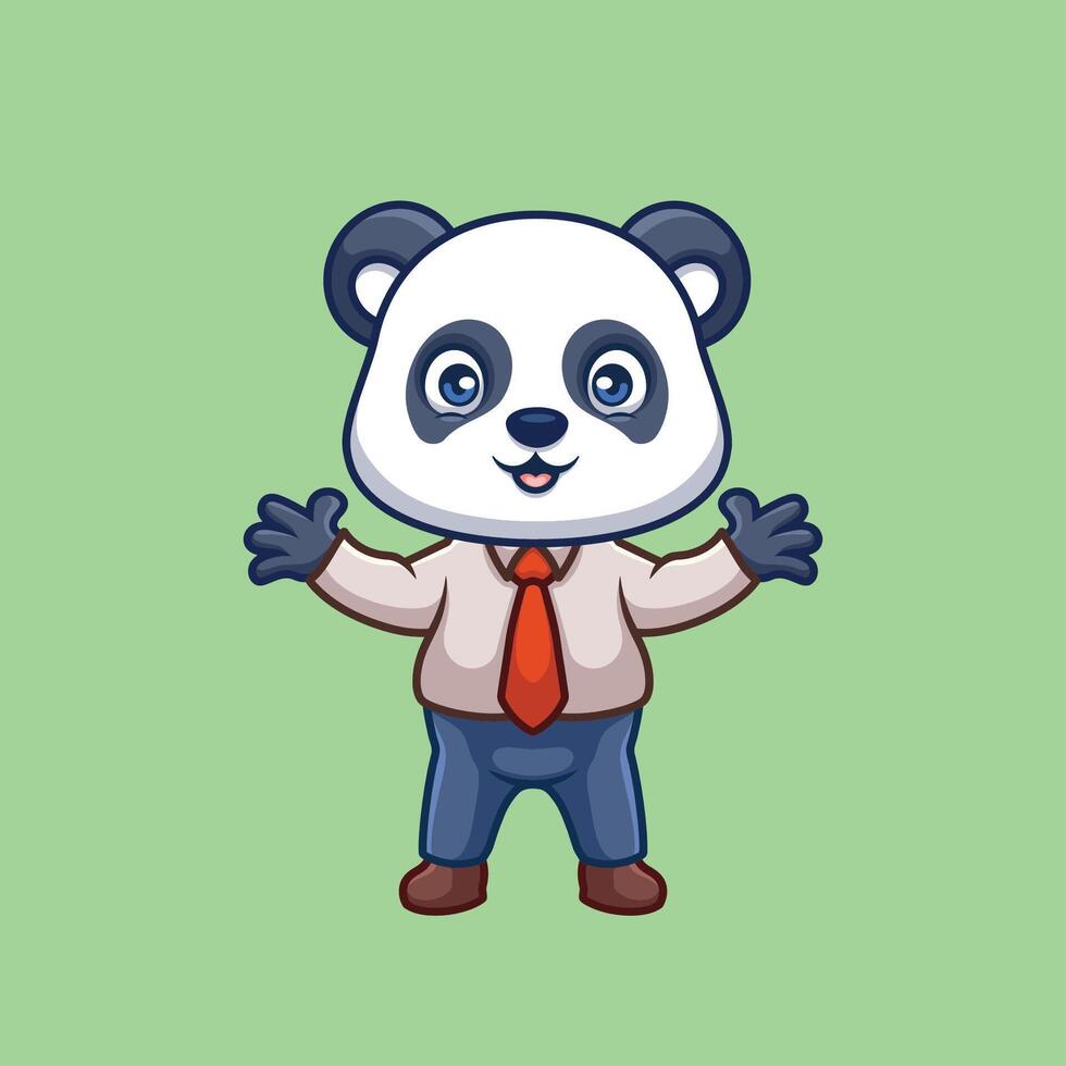 gerente panda linda dibujos animados vector