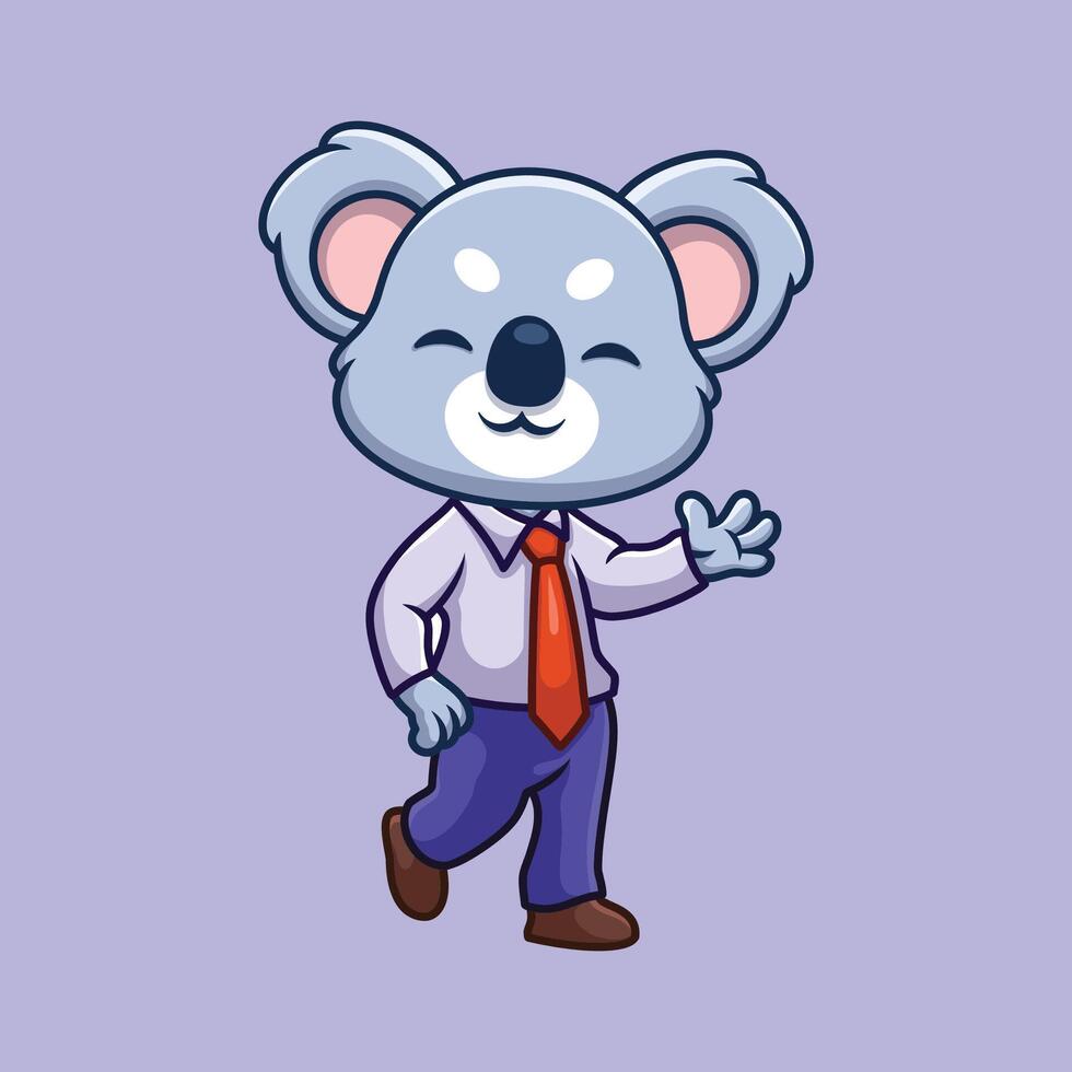 Manager cartoon cute illustration animal kids business owner boss vector