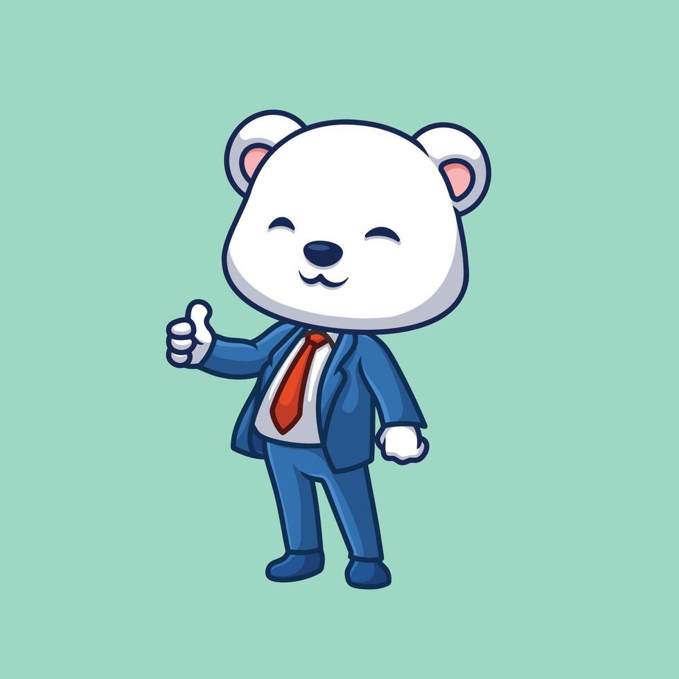 Manager Polar Bear Cute Cartoon vector