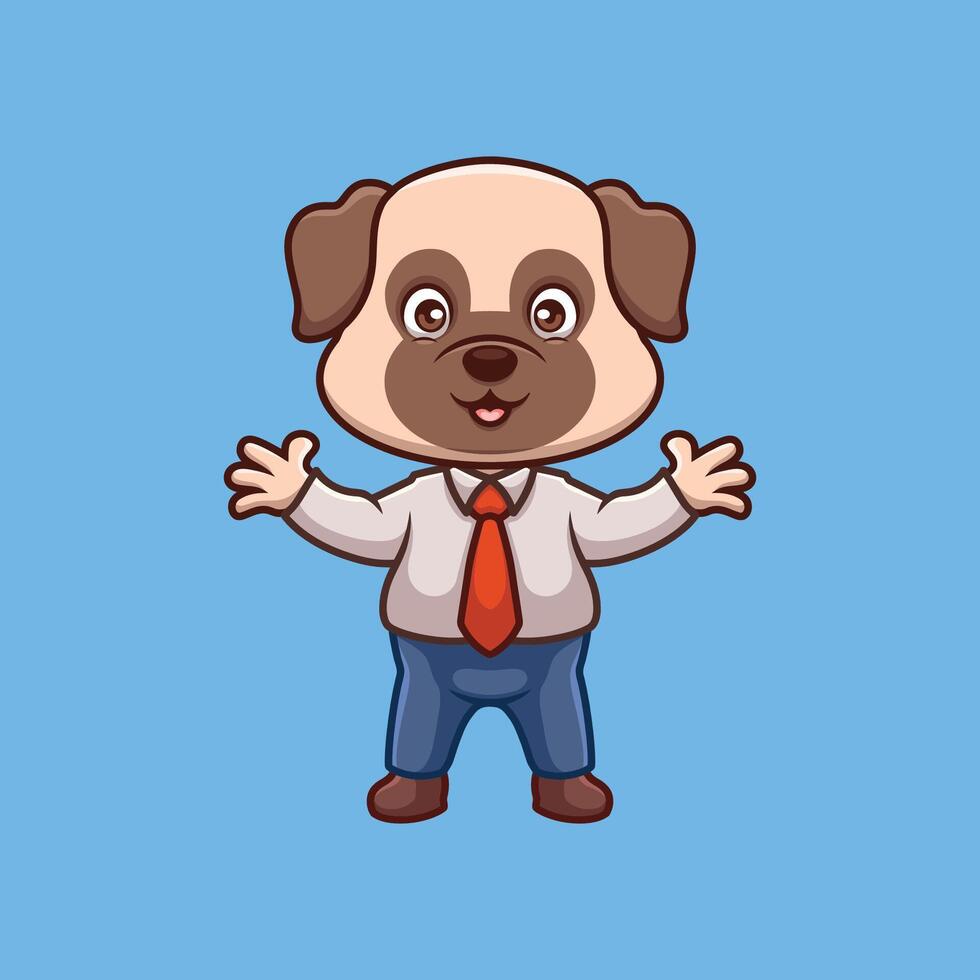 Manager cartoon cute illustration animal kids business owner boss vector