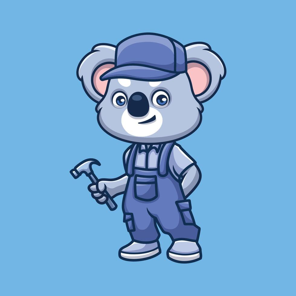 Mechanic Koala Cute Cartoon vector