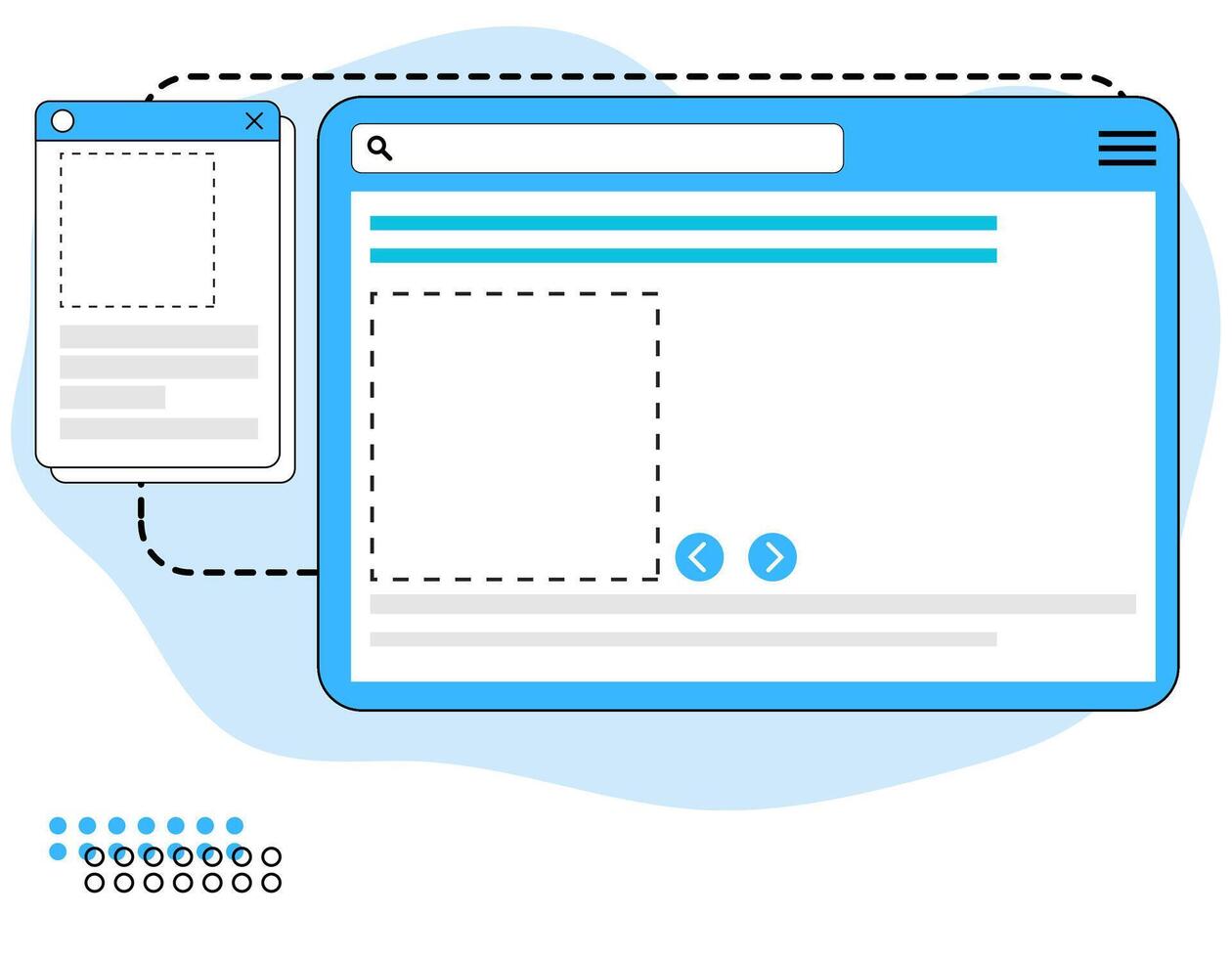 Web search engine app illustration vector