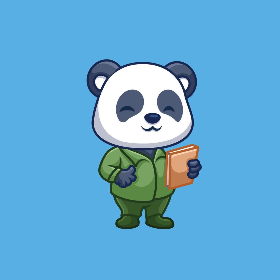 profesor panda linda dibujos animados vector