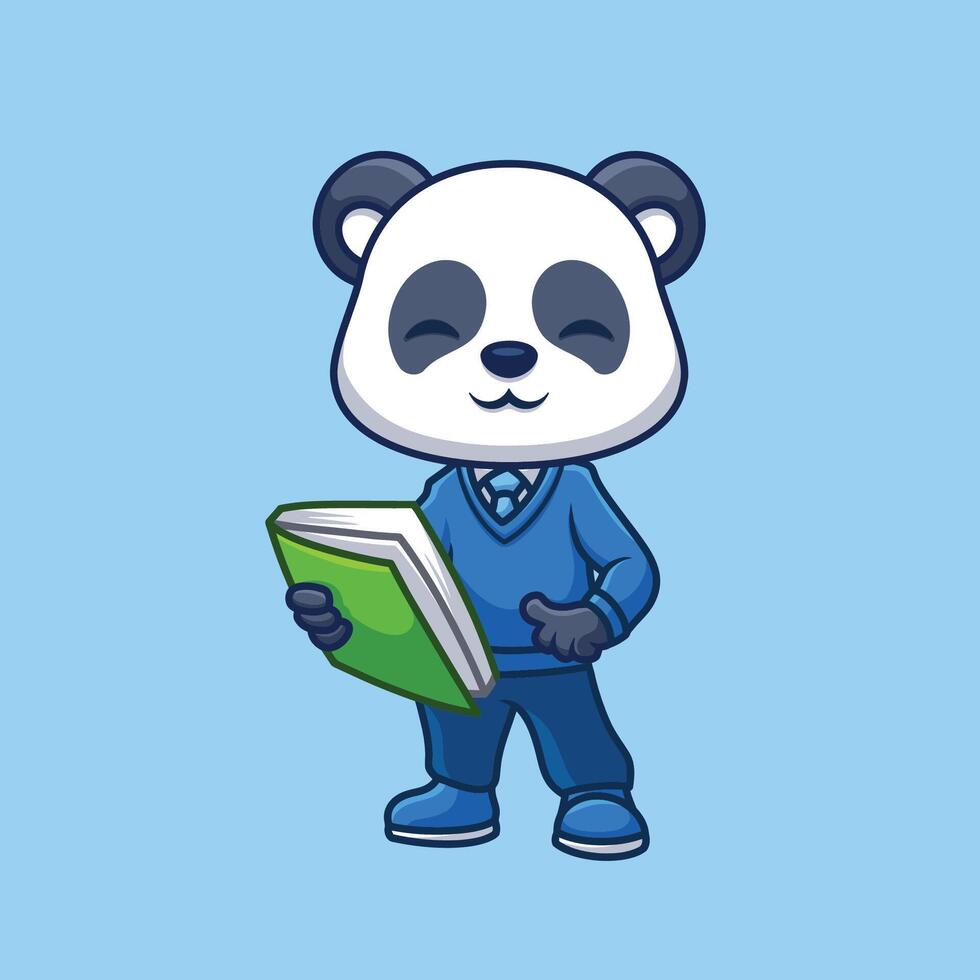 profesor panda linda dibujos animados vector