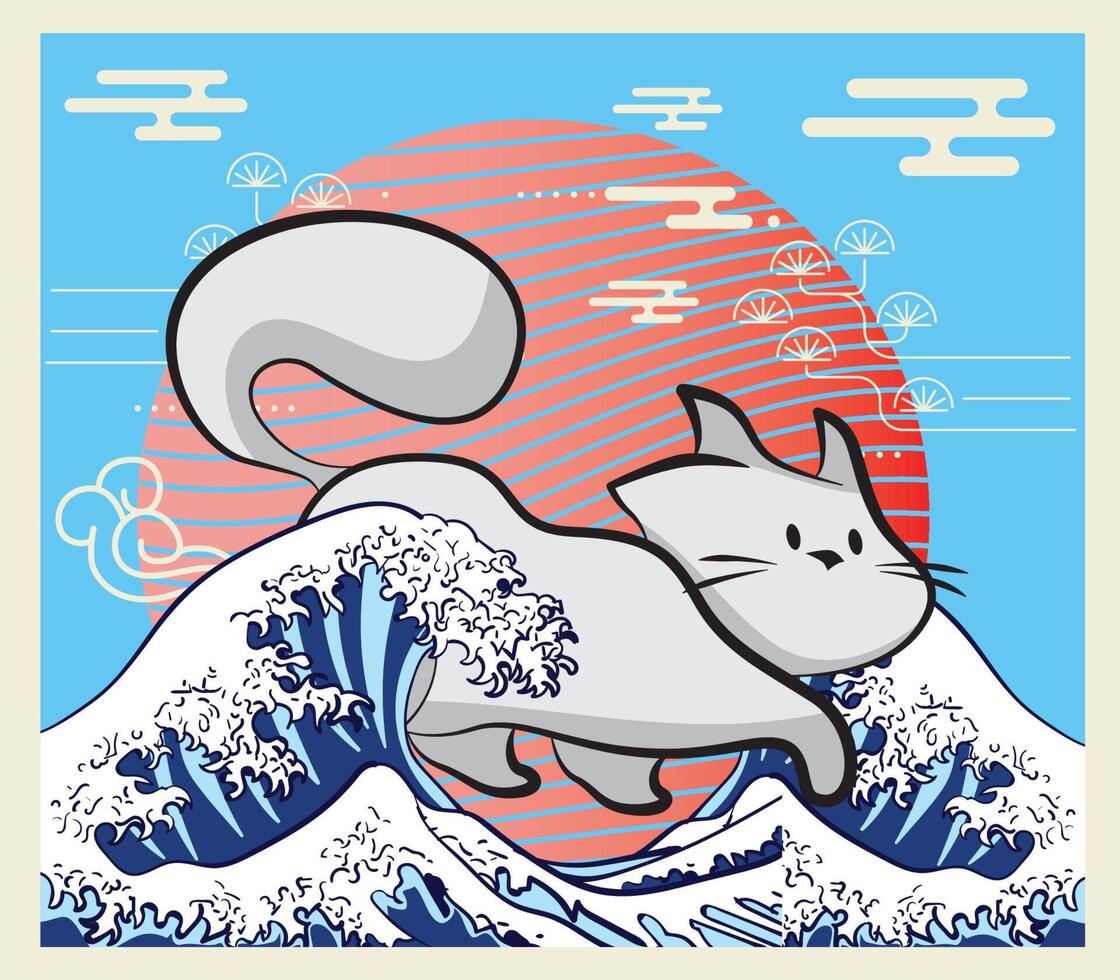 cute animal doodle illustration for book coloring page vector