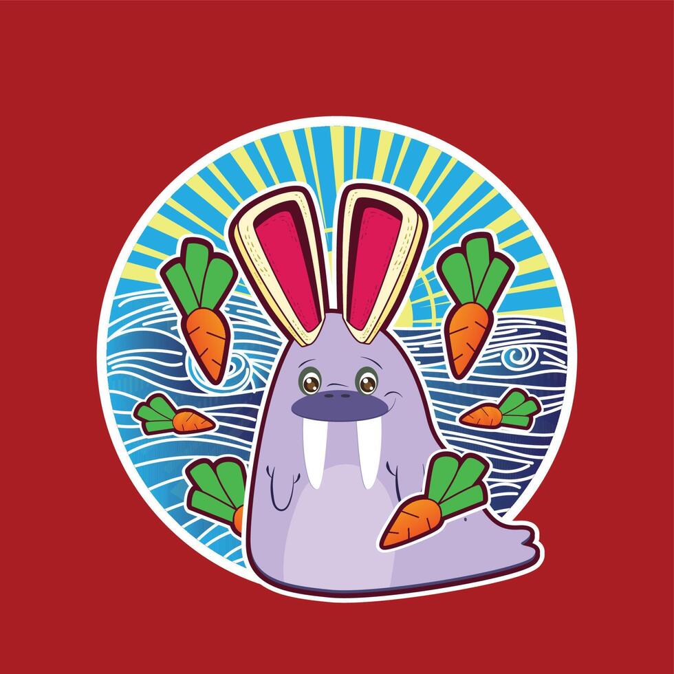 cute animal doodle illustration for book coloring page vector