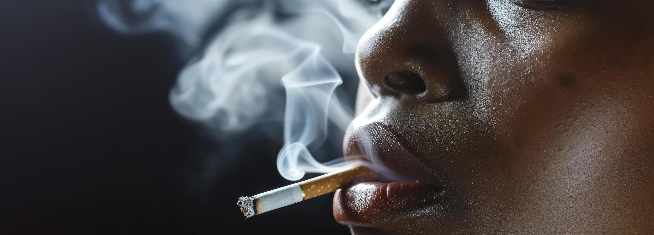 AI generated Black woman smoking photo