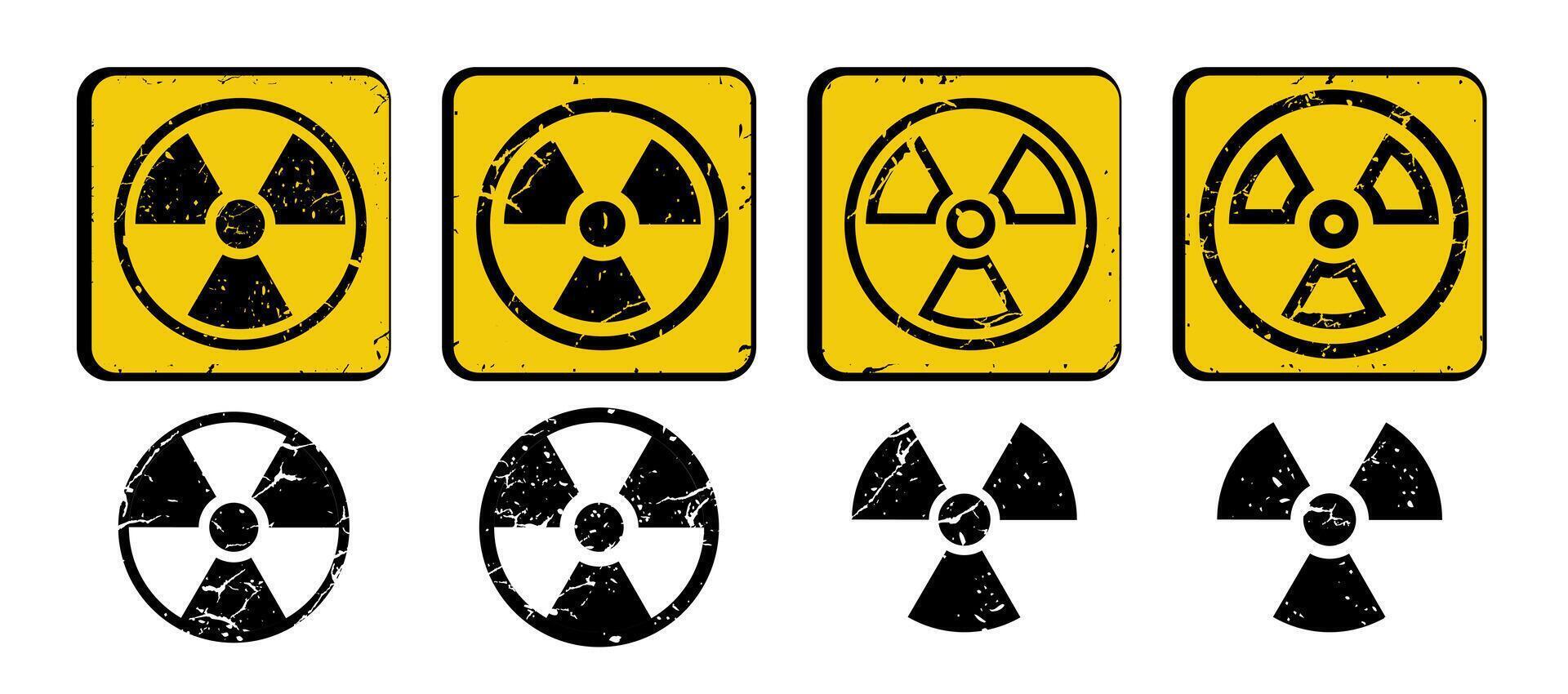 Radioactive symbol sign. Grunge concept. Danger nuclear sign, green energy innovation environment. vector