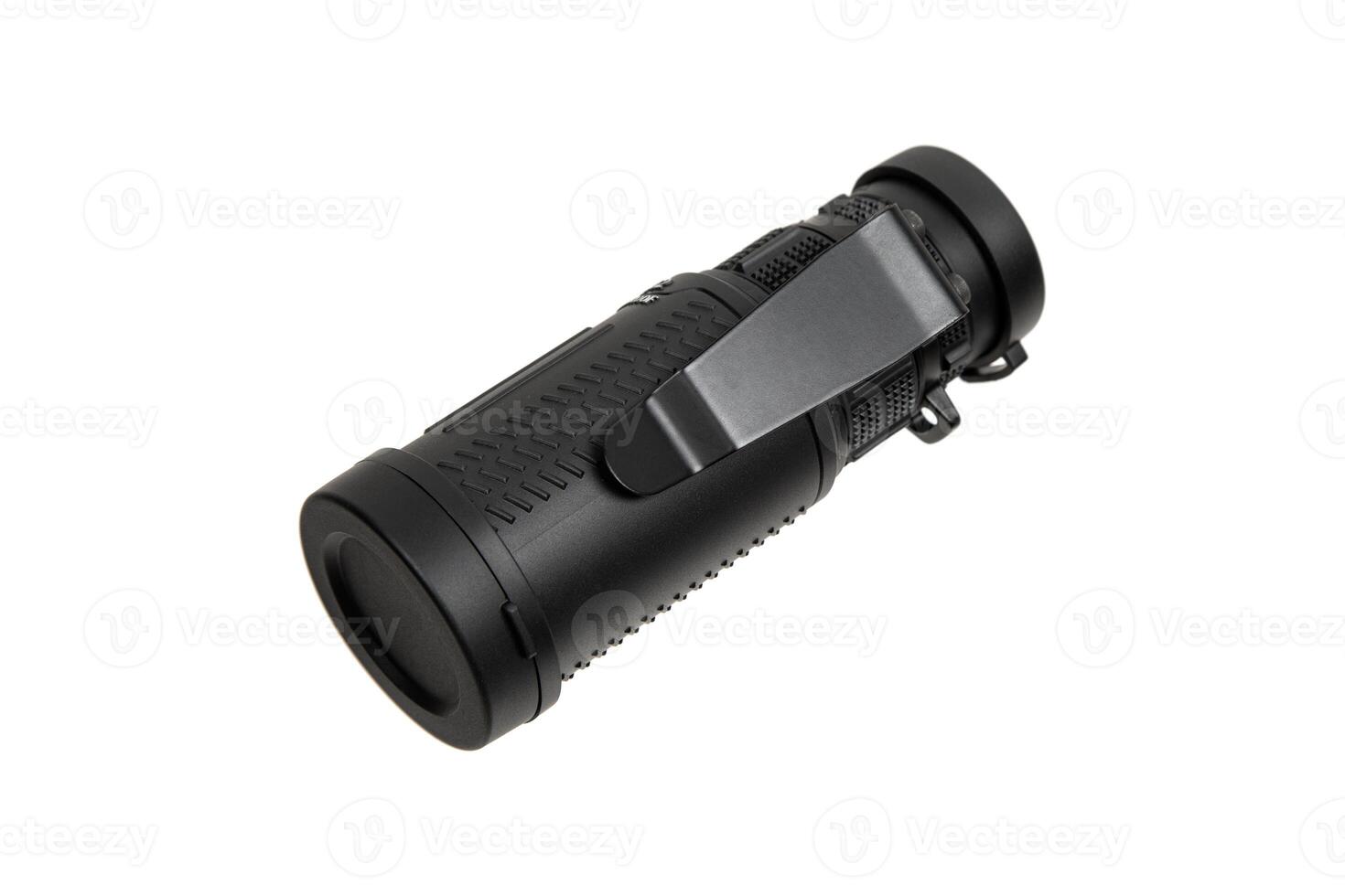 Optical monocular. Spotting scope perfect optical equipment for sport, tourism, hunting, wildlife and astronomy zooming.  Isolated on white back photo