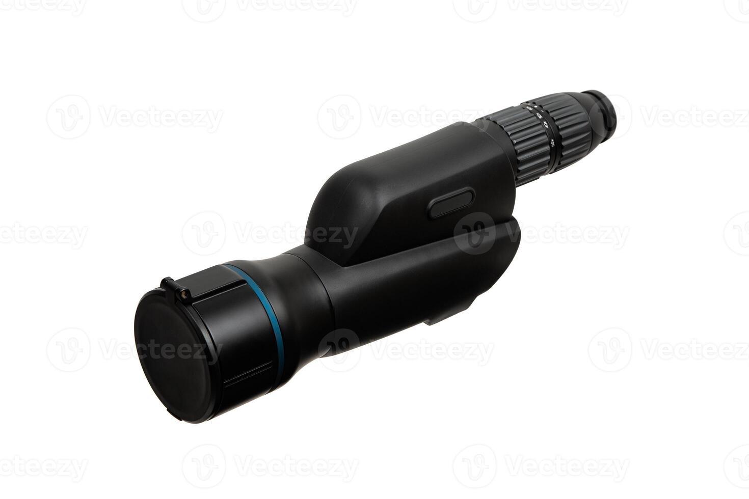 Modern spyglass. Long-range observation device. Monocular isolate on a white back photo