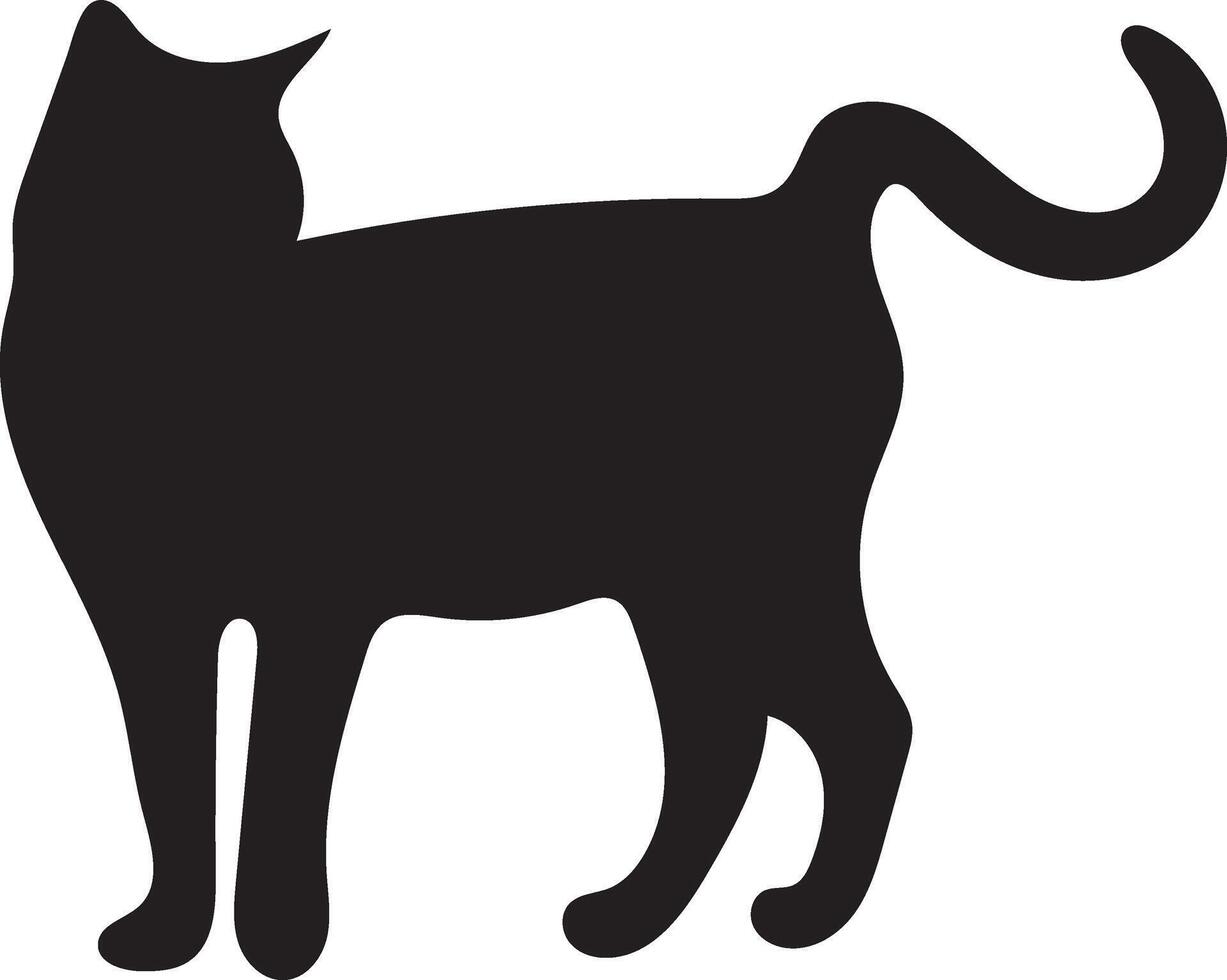 diseño de logotipo de vector de gato.lado de vista de silueta de gato vectorial para logotipos retro, aislado en fondo blanco