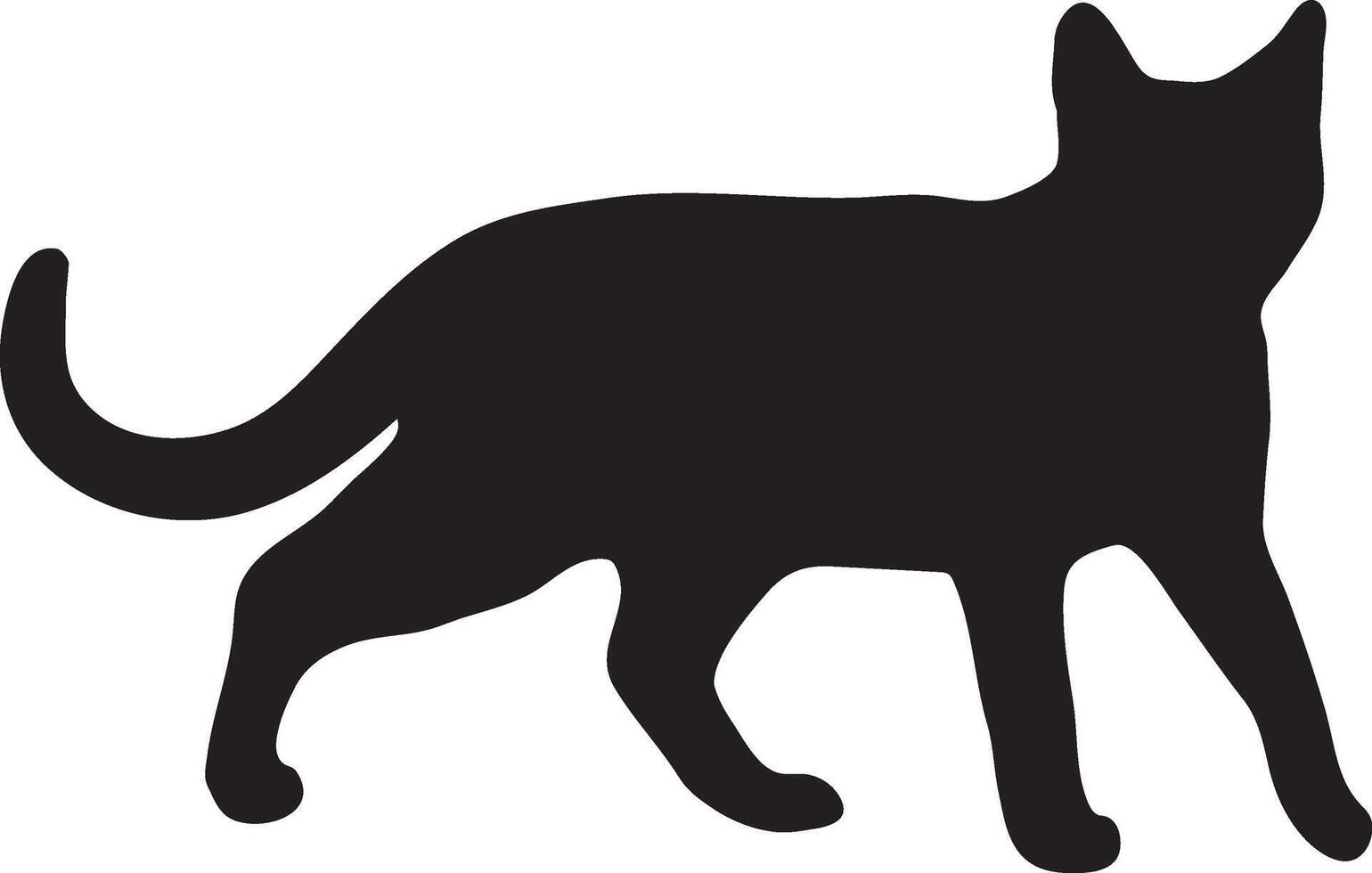 Cat vector logo design.Vector cat silhouette view side for retro logos, Isolated on white background
