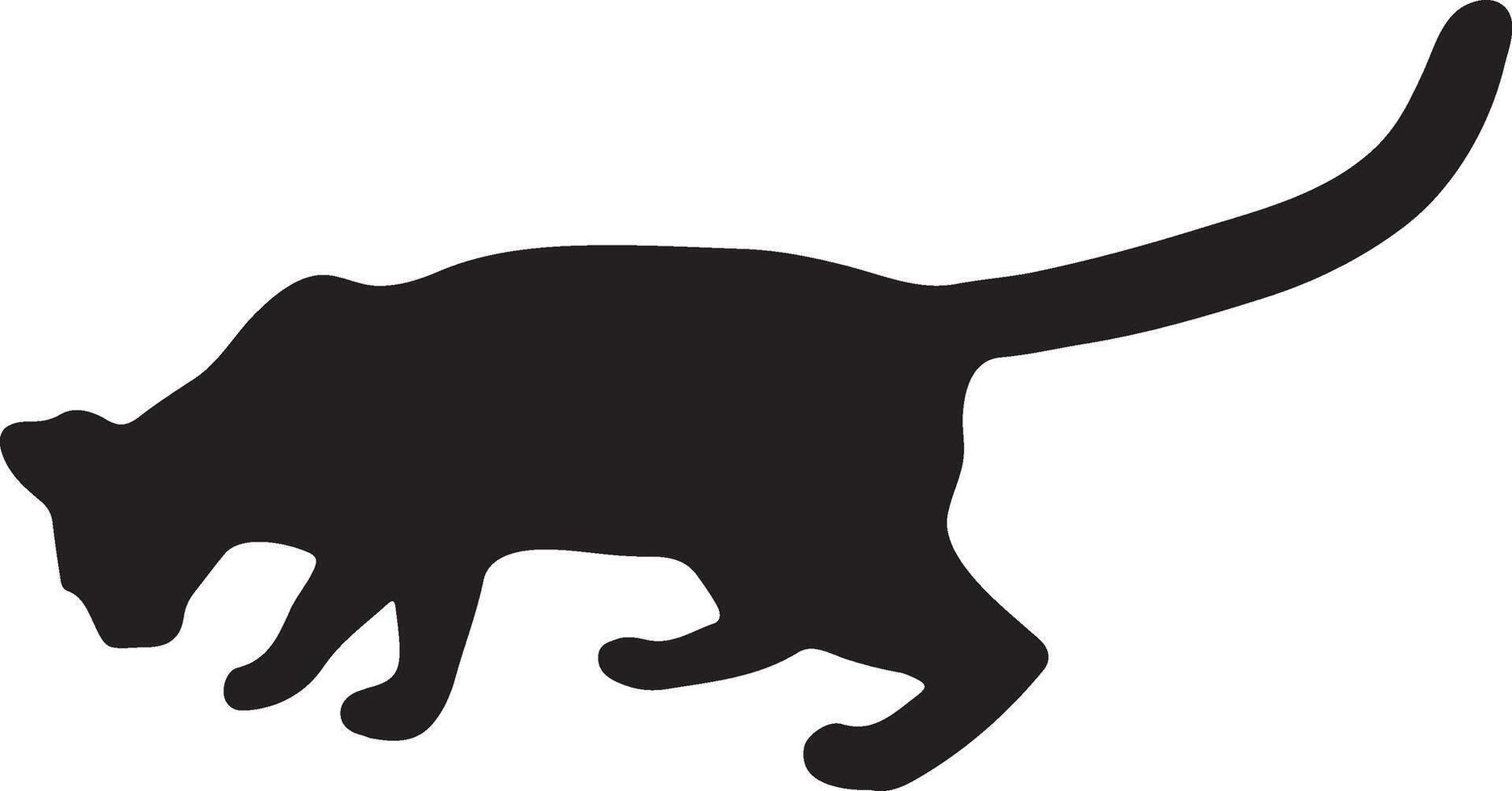 Cat vector logo design.Vector cat silhouette view side for retro logos, Isolated on white background