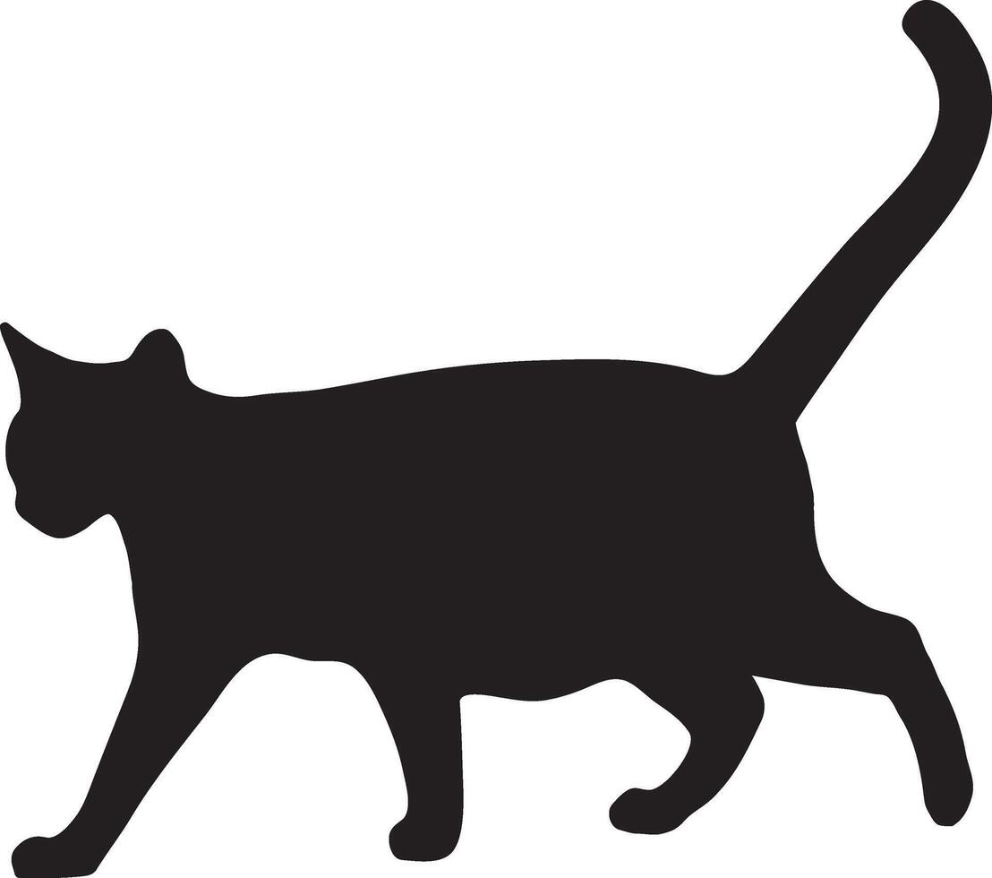 Cat vector logo design.Vector cat silhouette view side for retro logos, Isolated on white background