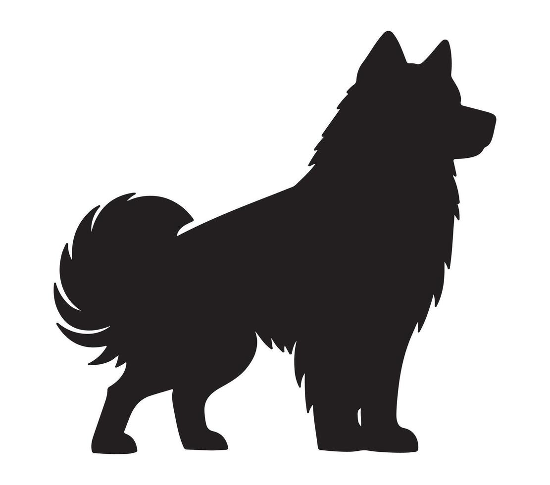 Vector, isolated silhouette of Alaskan Husky. vector