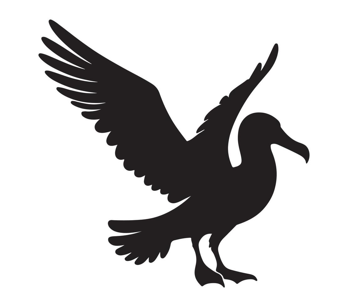 Albatross silhouette icon. Vector image.