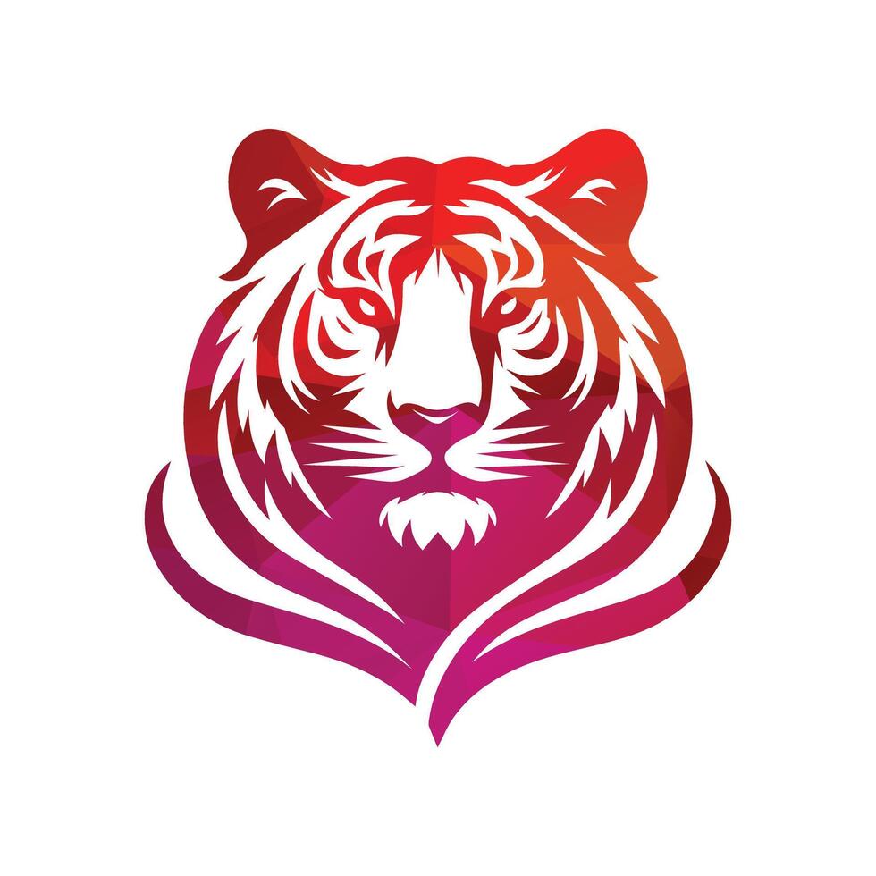 Roaring tiger logo design vector illustration