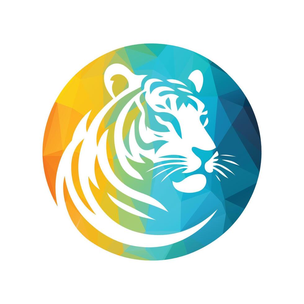 Ilustración de vector de diseño de logotipo de tigre rugiente