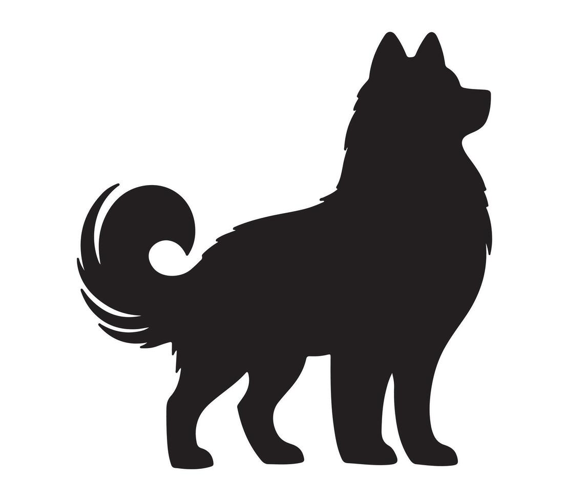 Alaskan Husky. Vector image. White background.