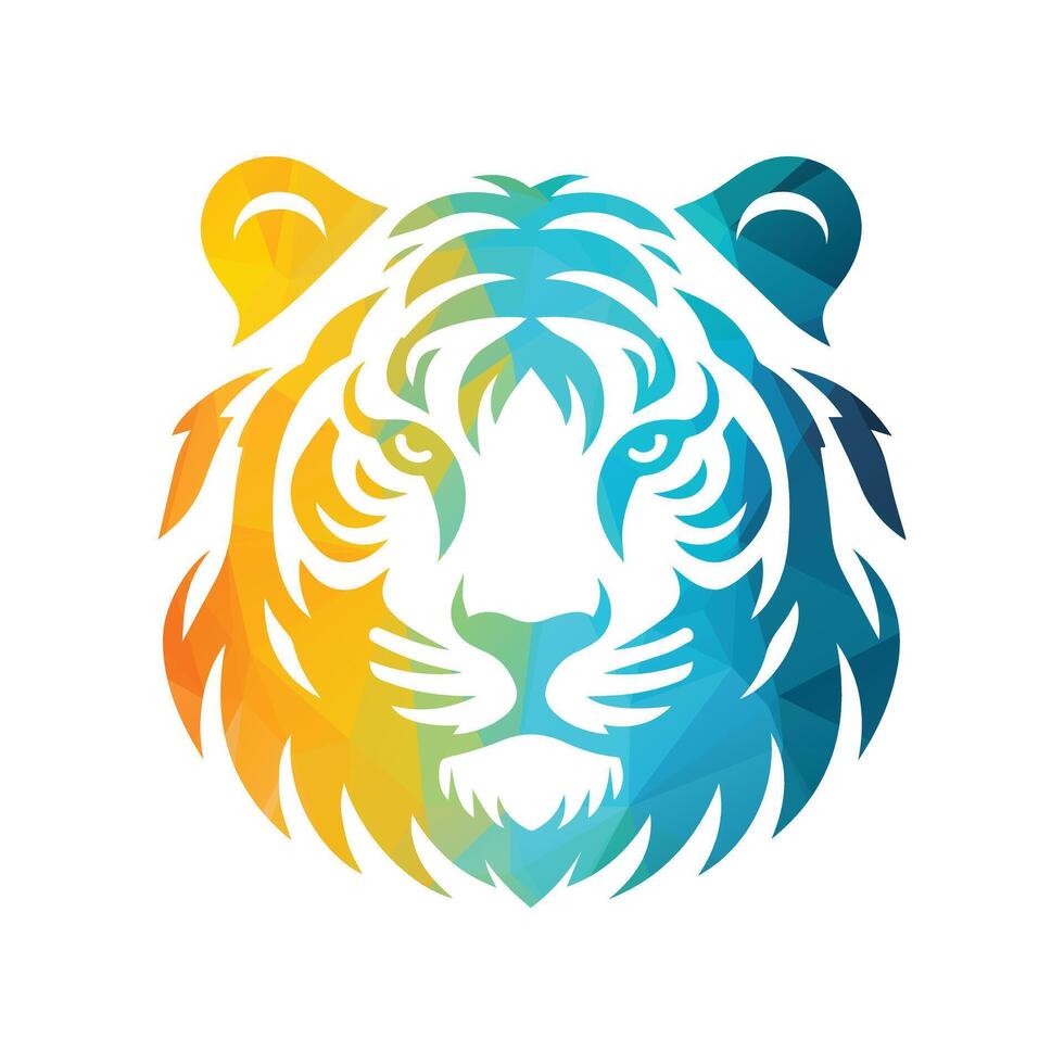 Ilustración de vector de diseño de logotipo de tigre rugiente