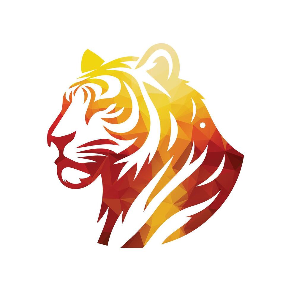 Ilustración de vector de diseño de logotipo de tigre rugiente