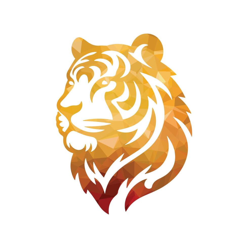 Ilustración de vector de diseño de logotipo de tigre rugiente