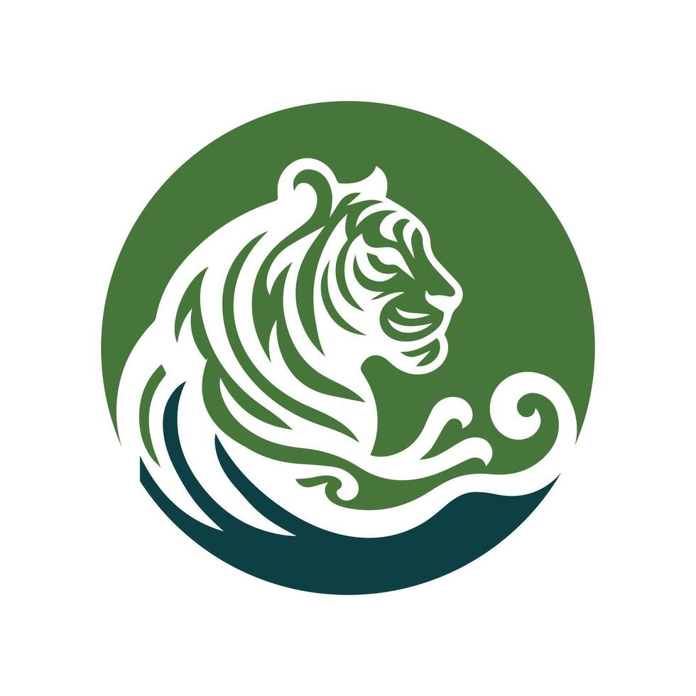 Ilustración de vector de diseño de logotipo de tigre rugiente