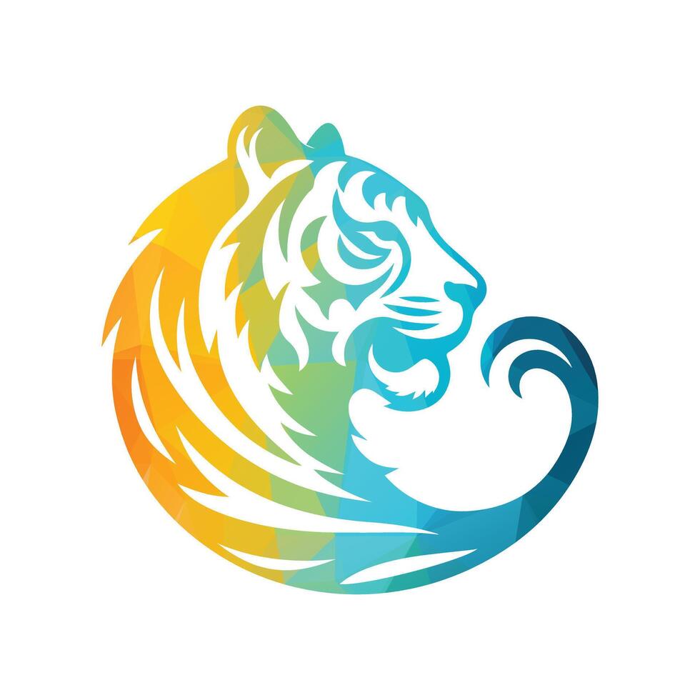 Roaring tiger logo design vector illustration