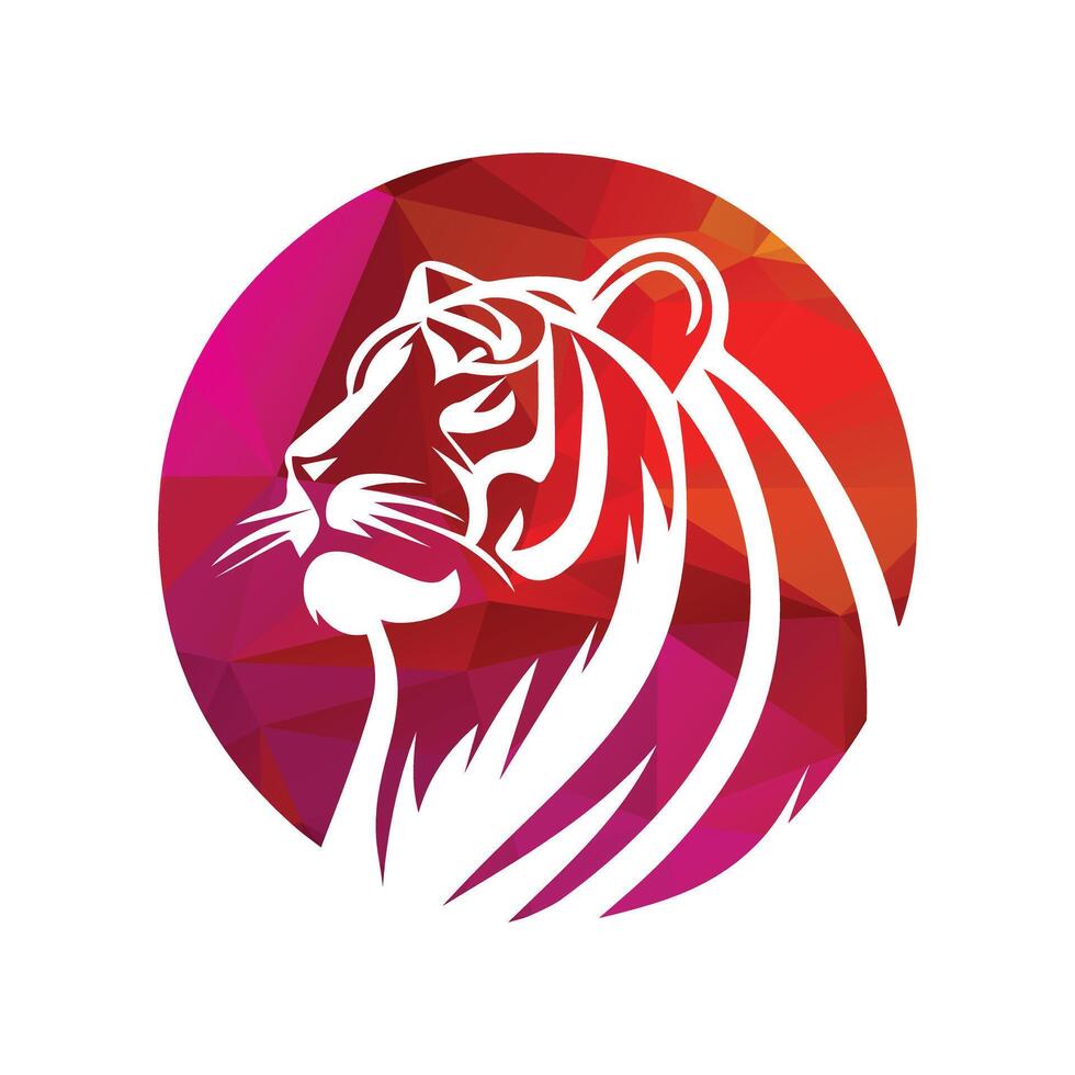 Ilustración de vector de diseño de logotipo de tigre rugiente