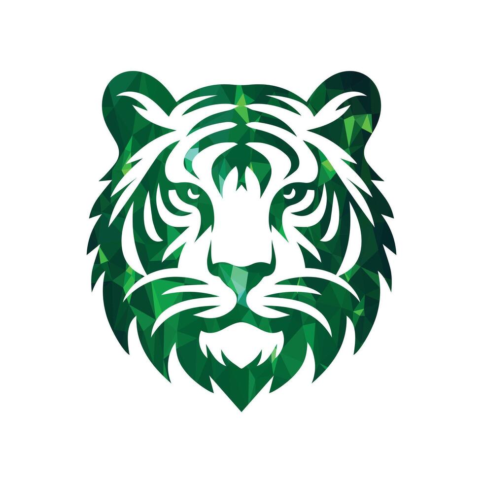 Roaring tiger logo design vector illustration