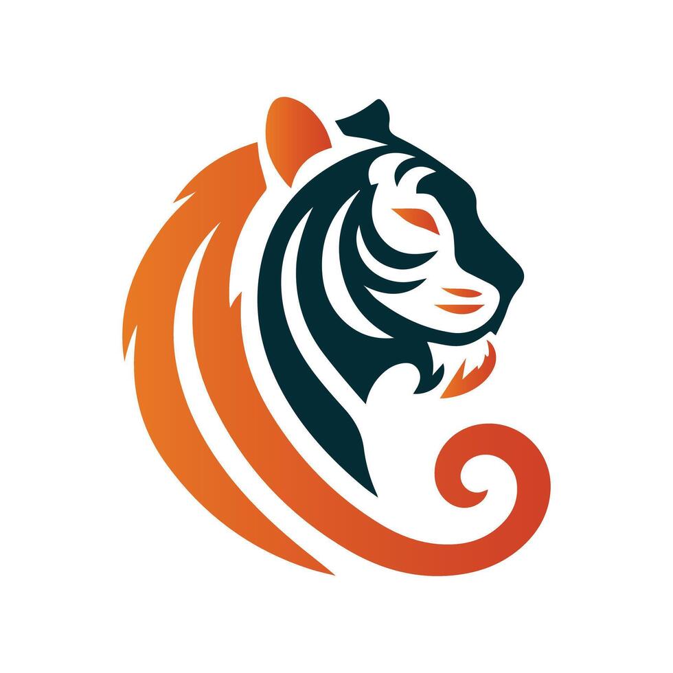 Ilustración de vector de diseño de logotipo de tigre rugiente