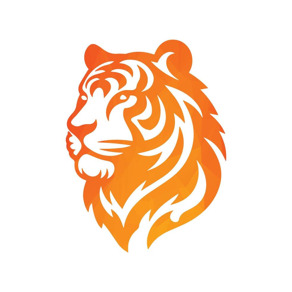 Ilustración de vector de diseño de logotipo de tigre rugiente