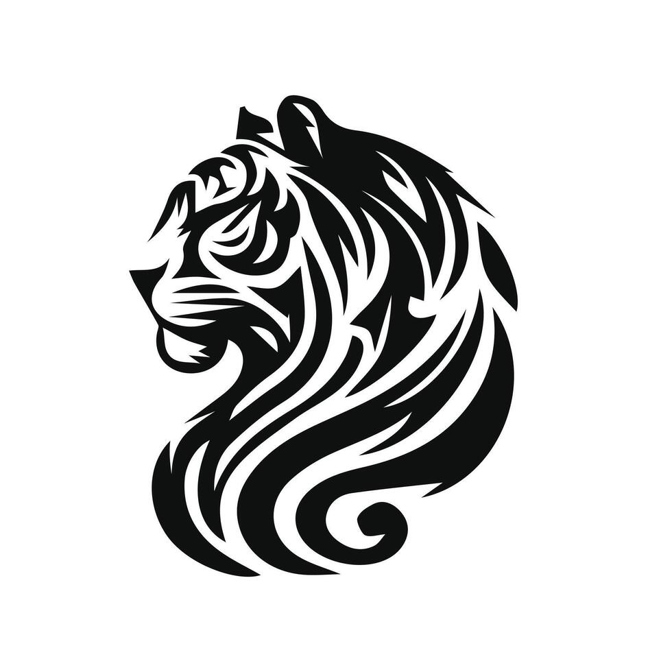 Ilustración de vector de diseño de logotipo de tigre rugiente