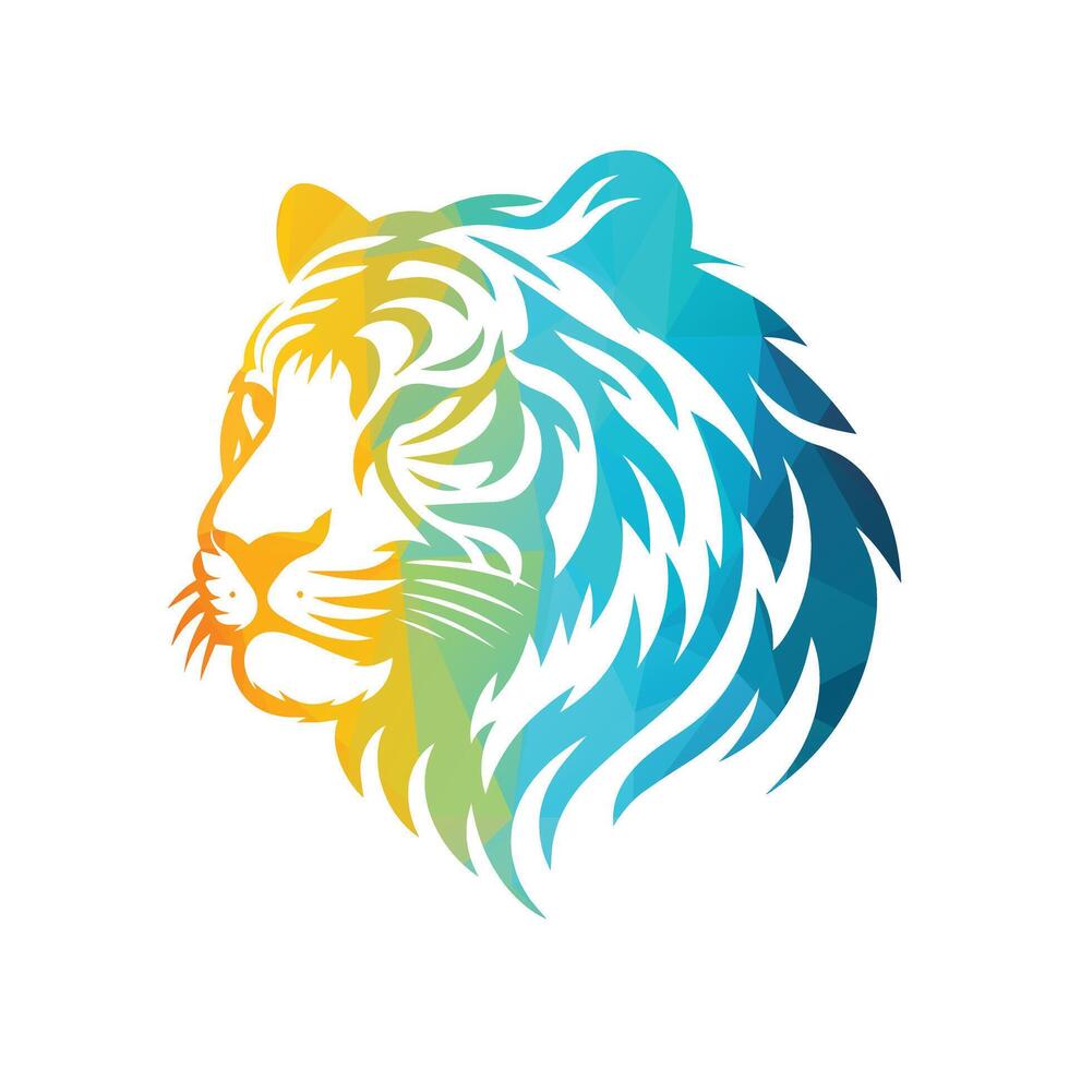 Roaring tiger logo design vector illustration