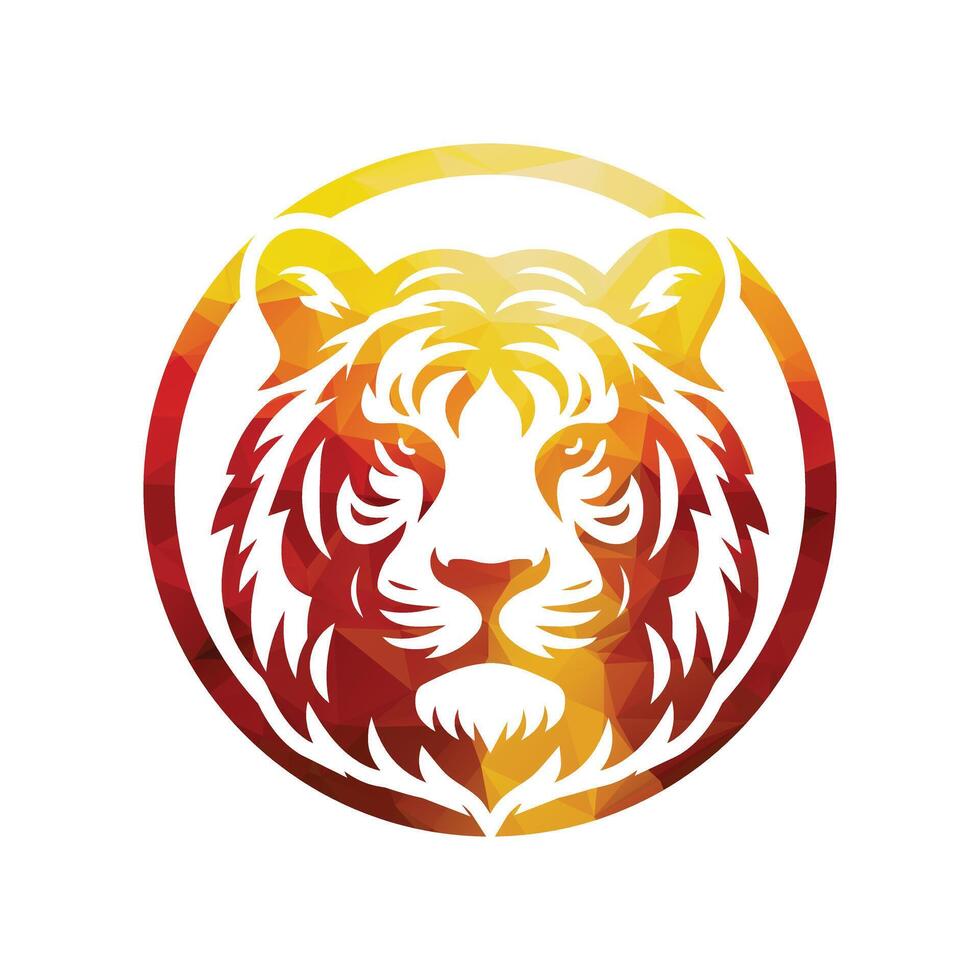 Ilustración de vector de diseño de logotipo de tigre rugiente