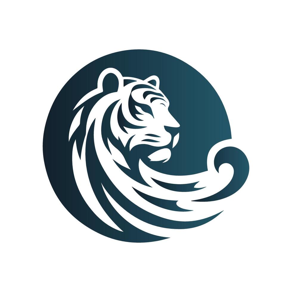 Roaring tiger logo design vector illustration