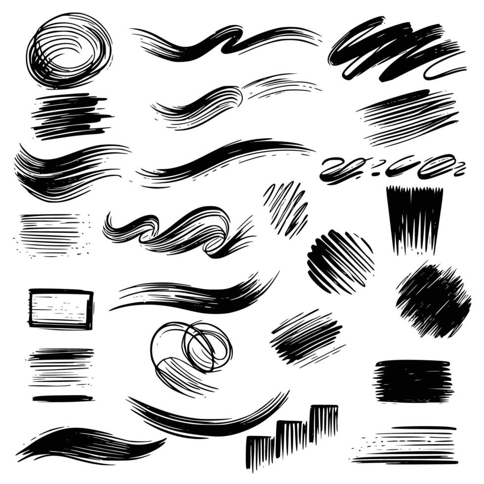 Abstract Paintbrush and shapes vector