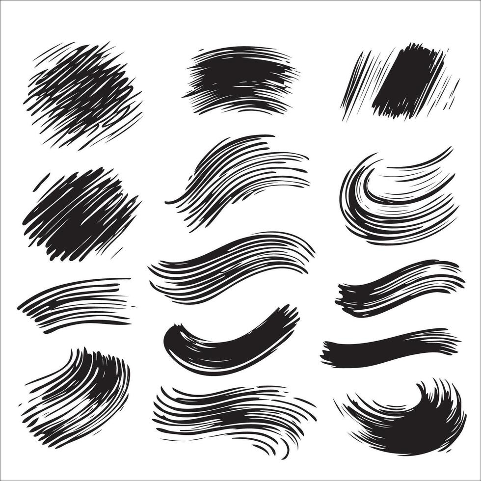 Black brushstrokes, a vector illustration in bold contrast