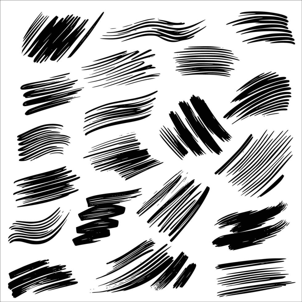 Paint brush stroke set. vector