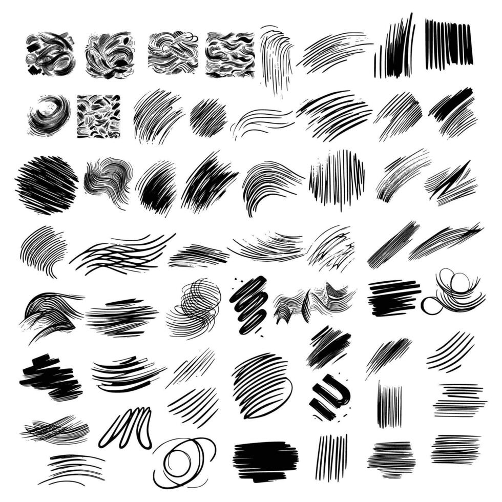 Paint brush stroke set. vector