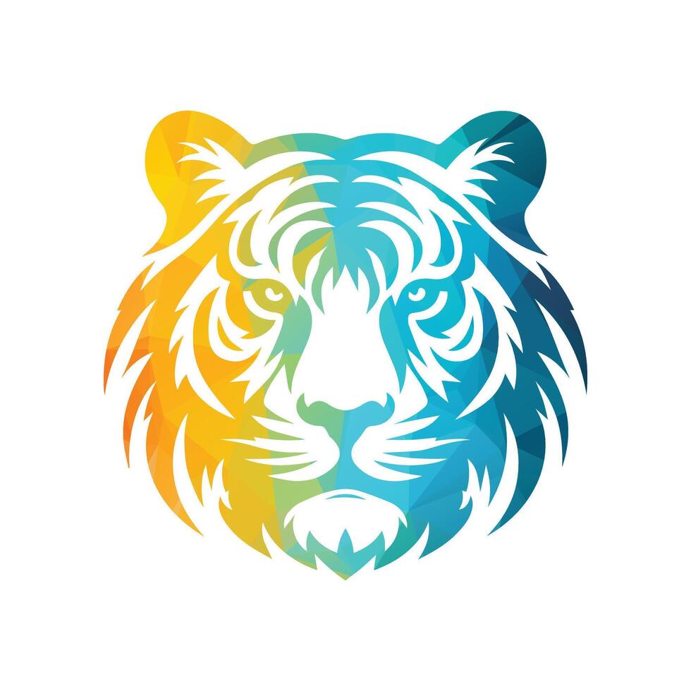 Ilustración de vector de diseño de logotipo de tigre rugiente