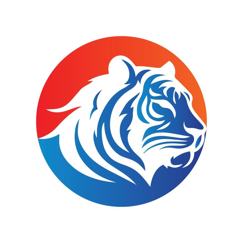 Roaring tiger logo design vector illustration