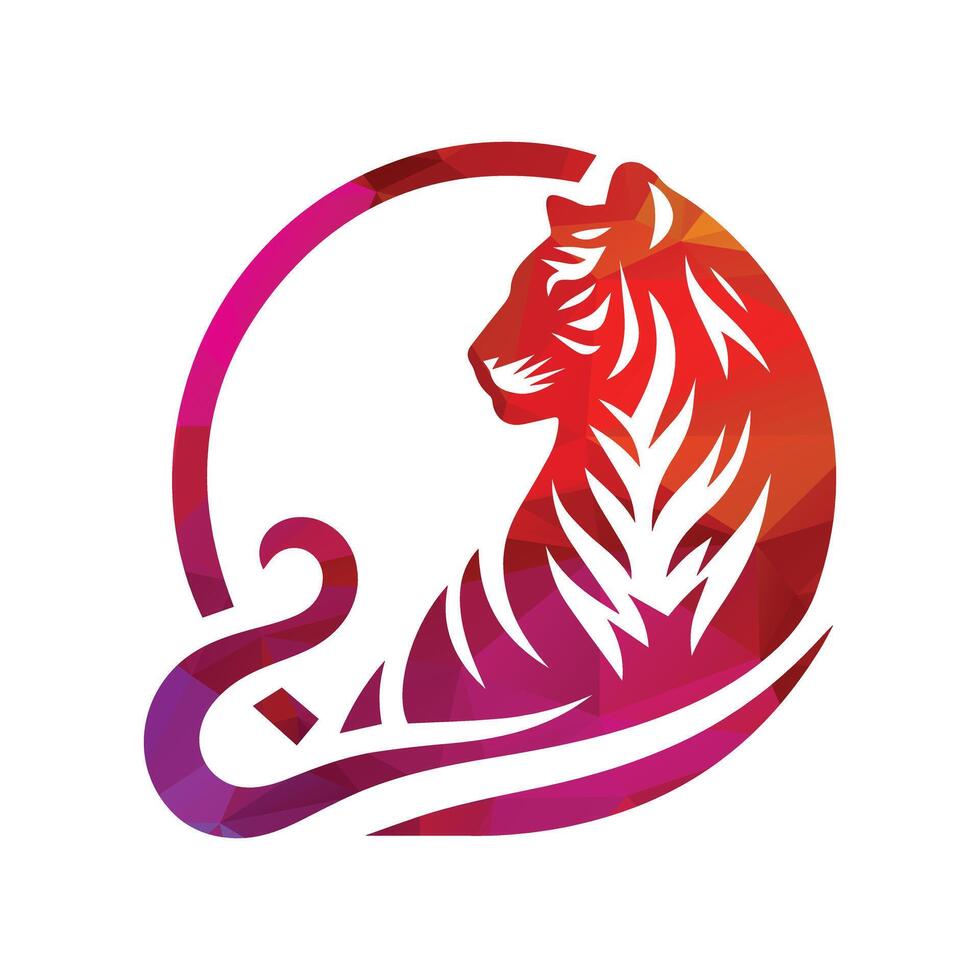 Ilustración de vector de diseño de logotipo de tigre rugiente